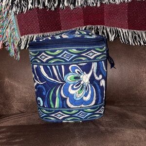 Vera Bradley Blue and Green Floral Cosmetic Bag